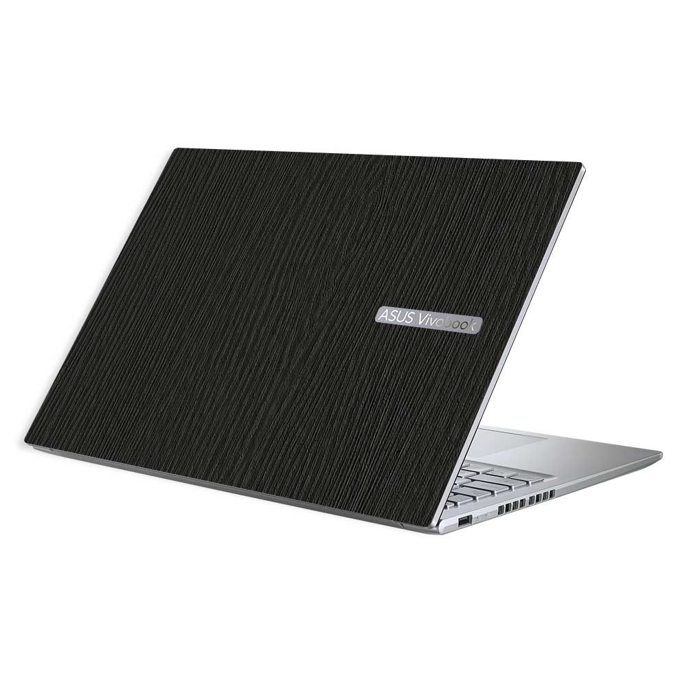 Textured Black Wood Asus Vivobook 16X M1603QA Laptop Skin