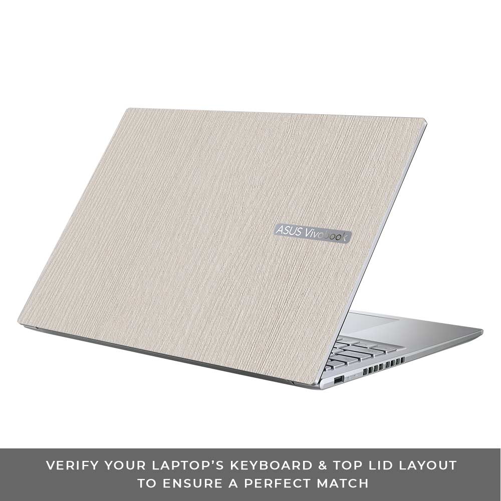 Textured White Wood Asus Vivobook 16X M1603QA Laptop Skin
