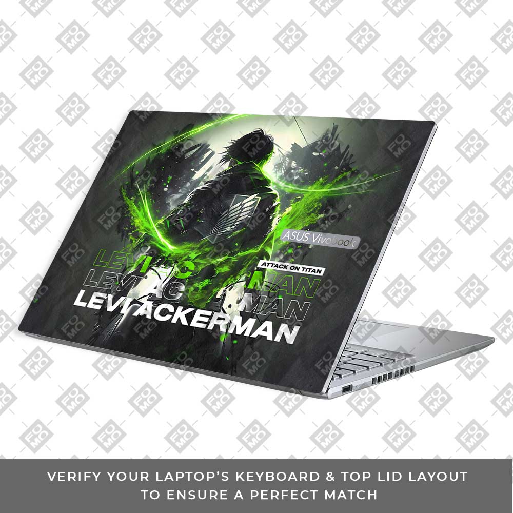 Levi Ackerman Neon Fury Asus Vivobook 16X M1603QA Laptop Skin Laptop Skin