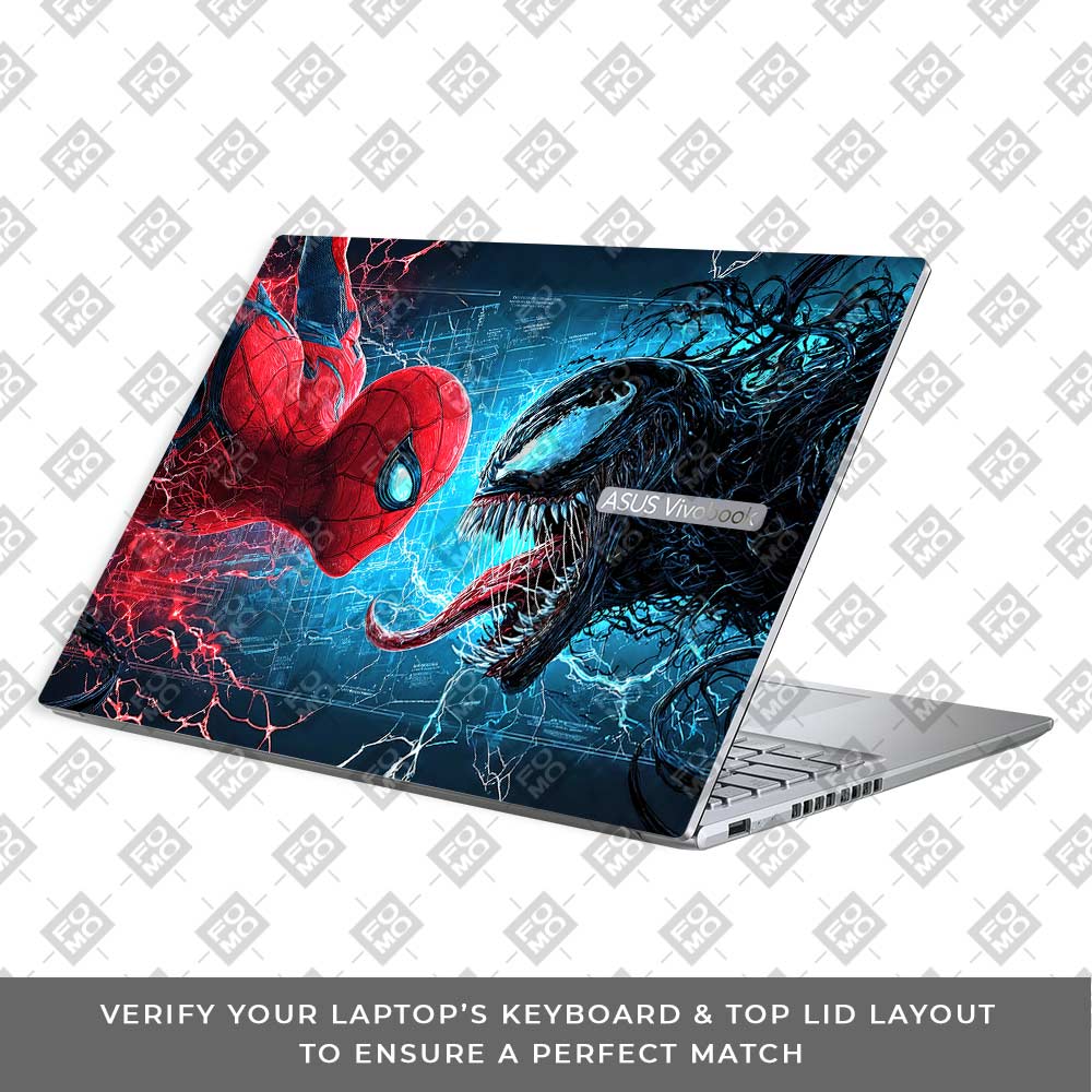 Spiderman vs Venom Showdown Asus Vivobook 16X M1603QA Laptop Skin