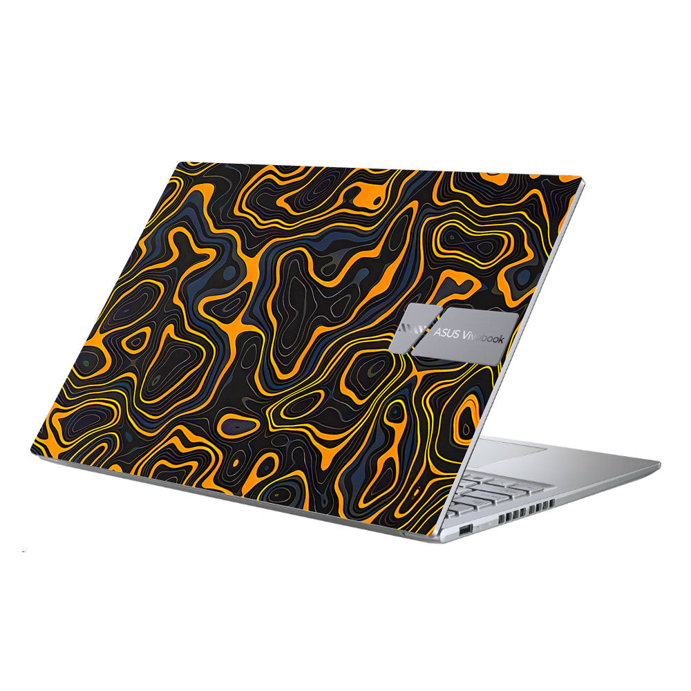 Amber Topographic Waves Asus Vivobook X1605ZA Laptop Skin