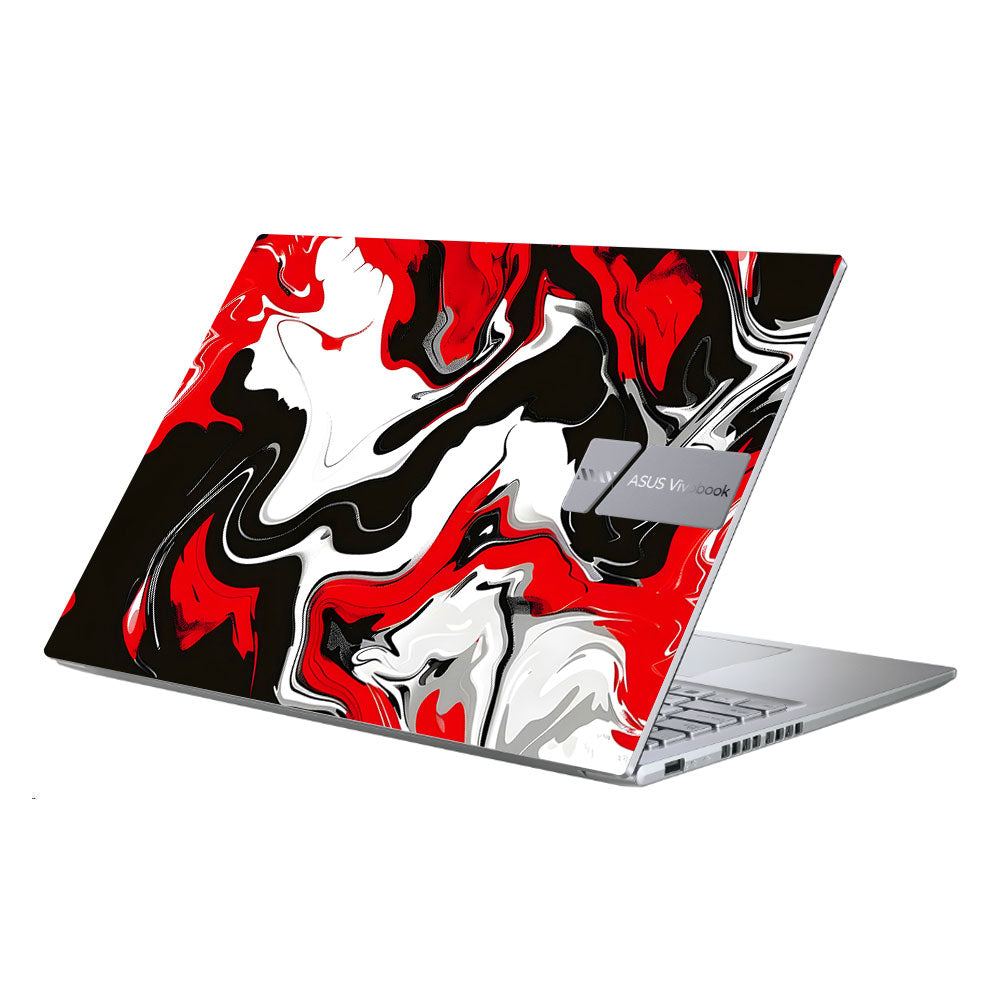 Red and White Marble Asus Vivobook X1605ZA Laptop Skin