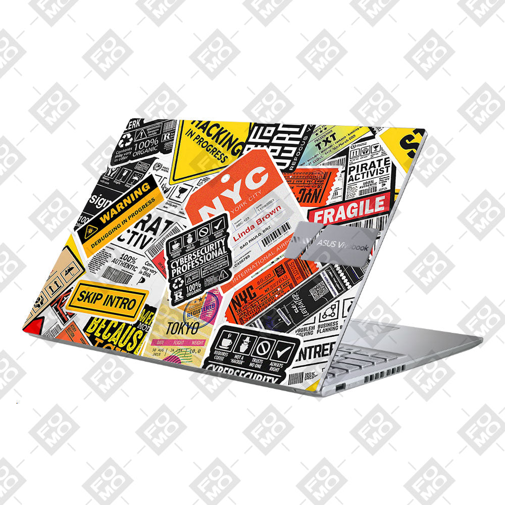 Tech Aesthetic Sticker Collage Asus Vivobook X1605ZA Laptop Skin
