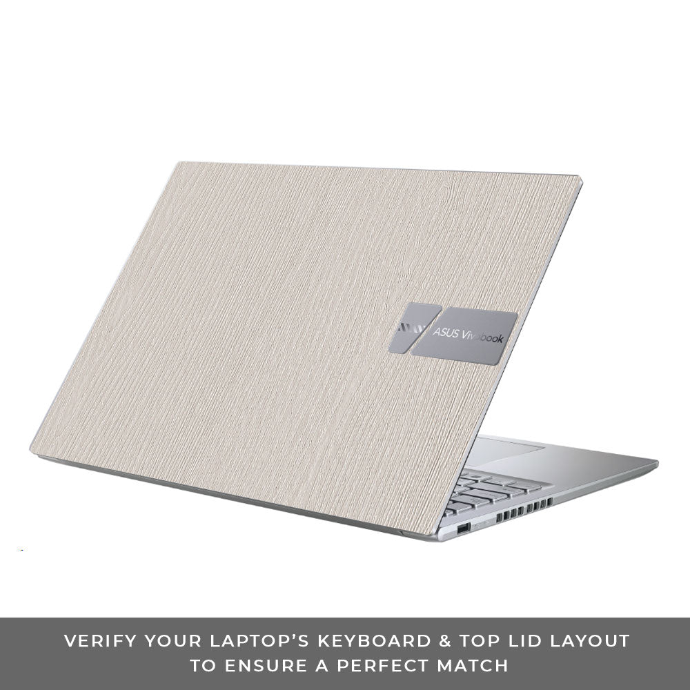 Textured White Wood Asus Vivobook X1605ZA Laptop Skin