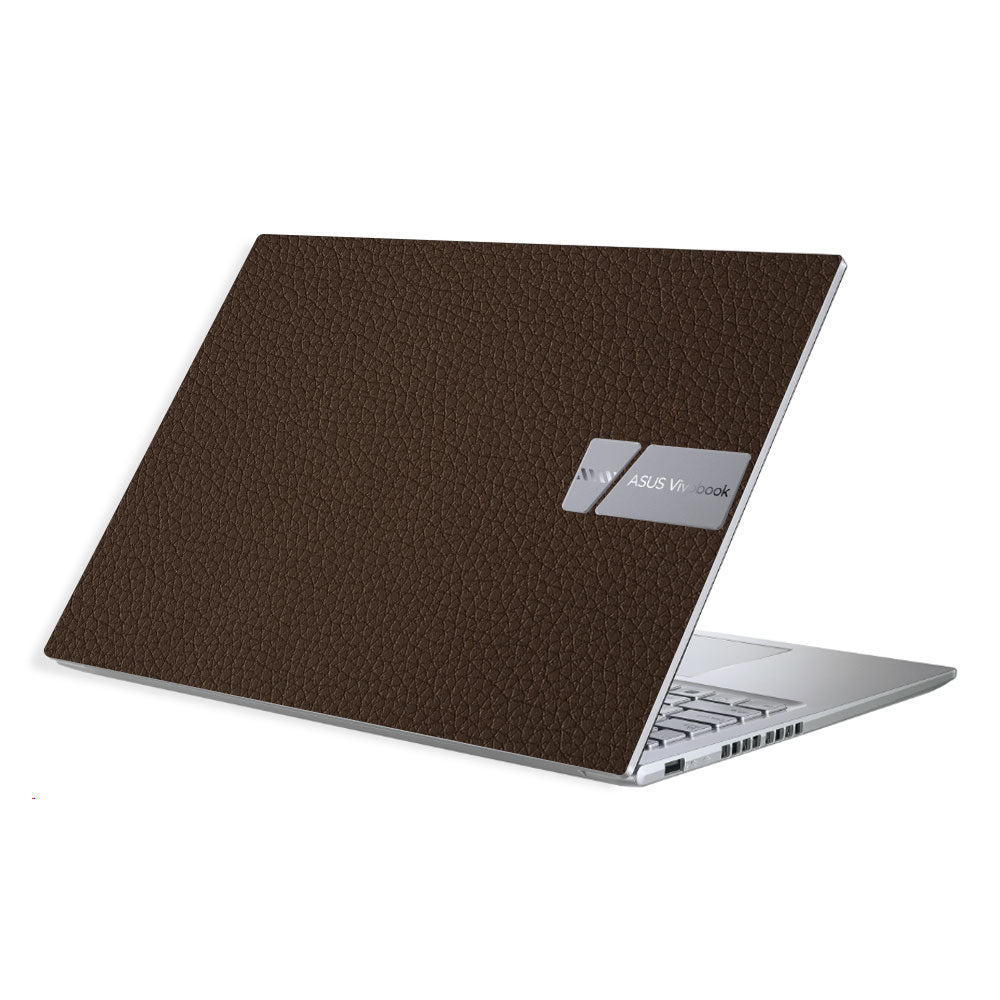 Textured Brown Leather Asus Vivobook X1605ZA Laptop Skin