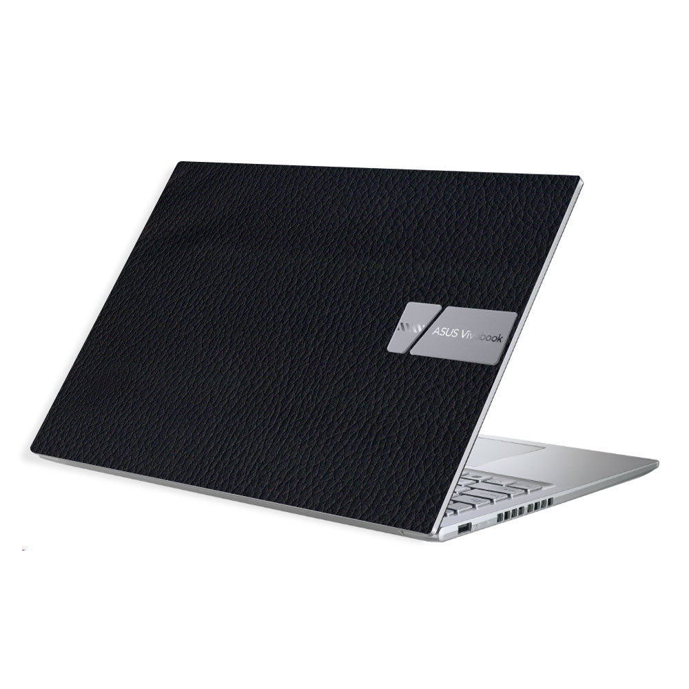 Textured Black Leather Asus Vivobook X1605ZA Laptop Skin