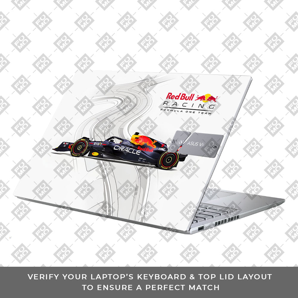 Red Bull Racing in Action Asus Vivobook X1605ZA Laptop Skin