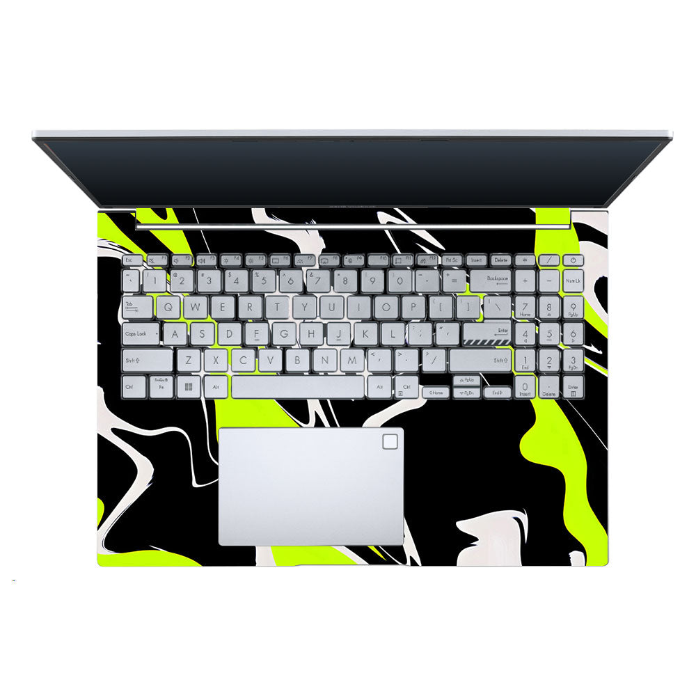 Neon Green and Black Patterns Asus Vivobook X1605ZA Laptop Skin