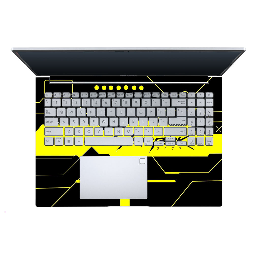 Cyberpunk Yellowline Grid Asus Vivobook X1605ZA Laptop Skin