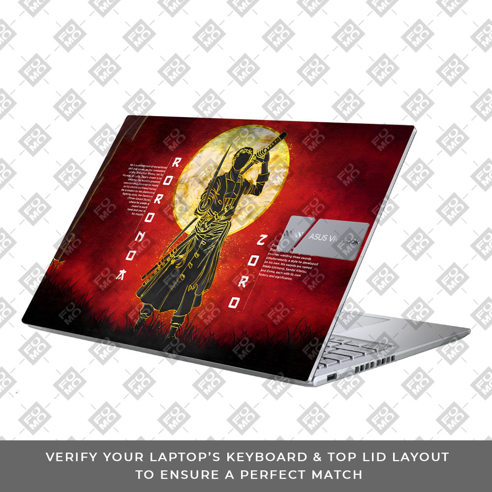 Zoro Under Golden Moon Asus Vivobook X1605ZA Laptop Skin