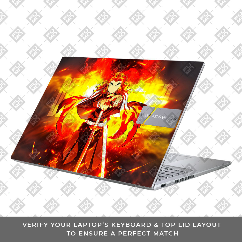 Flame Hashira Rengoku Asus Vivobook X1605ZA Laptop Skin
