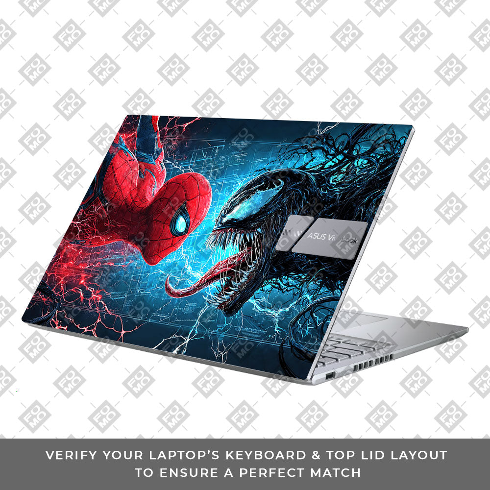 Spiderman vs Venom Showdown Asus Vivobook 16 X1605V 3D Laptop Skin