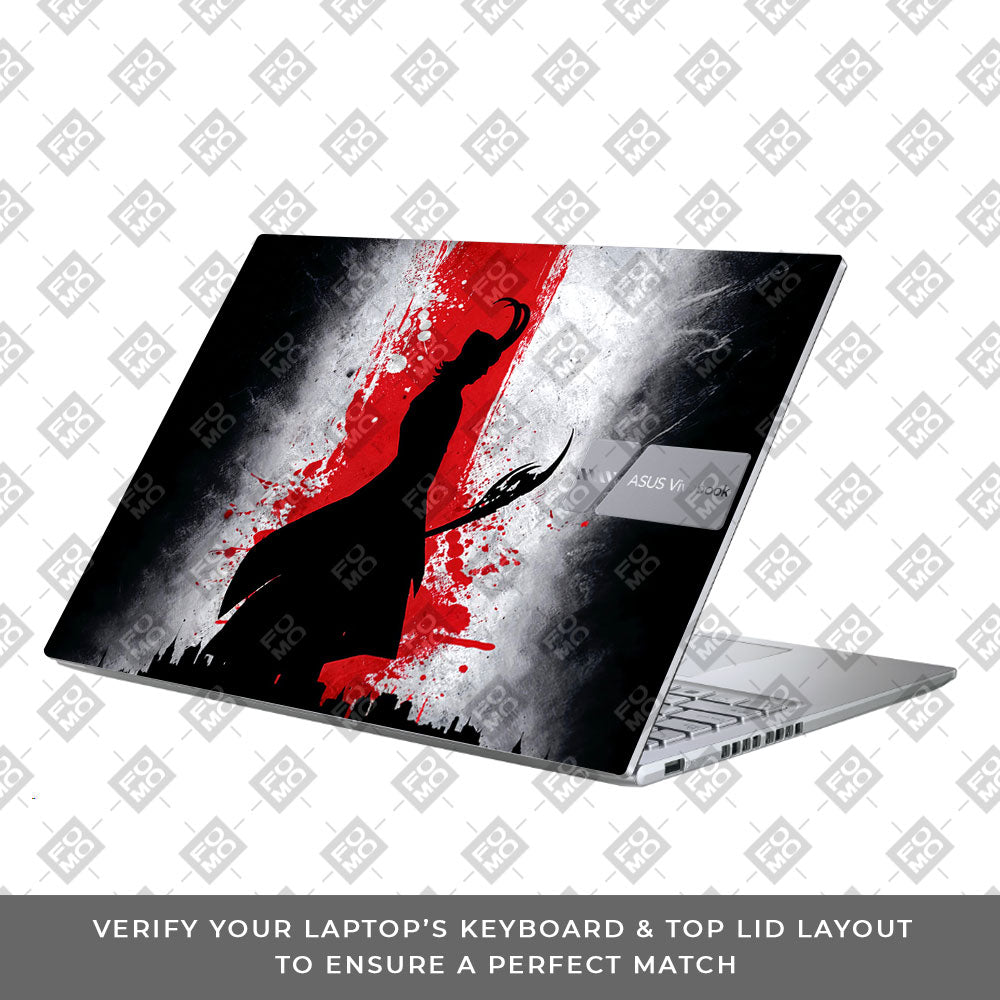 Loki Silhouette Red Strike Asus Vivobook X1605ZA Laptop Skin