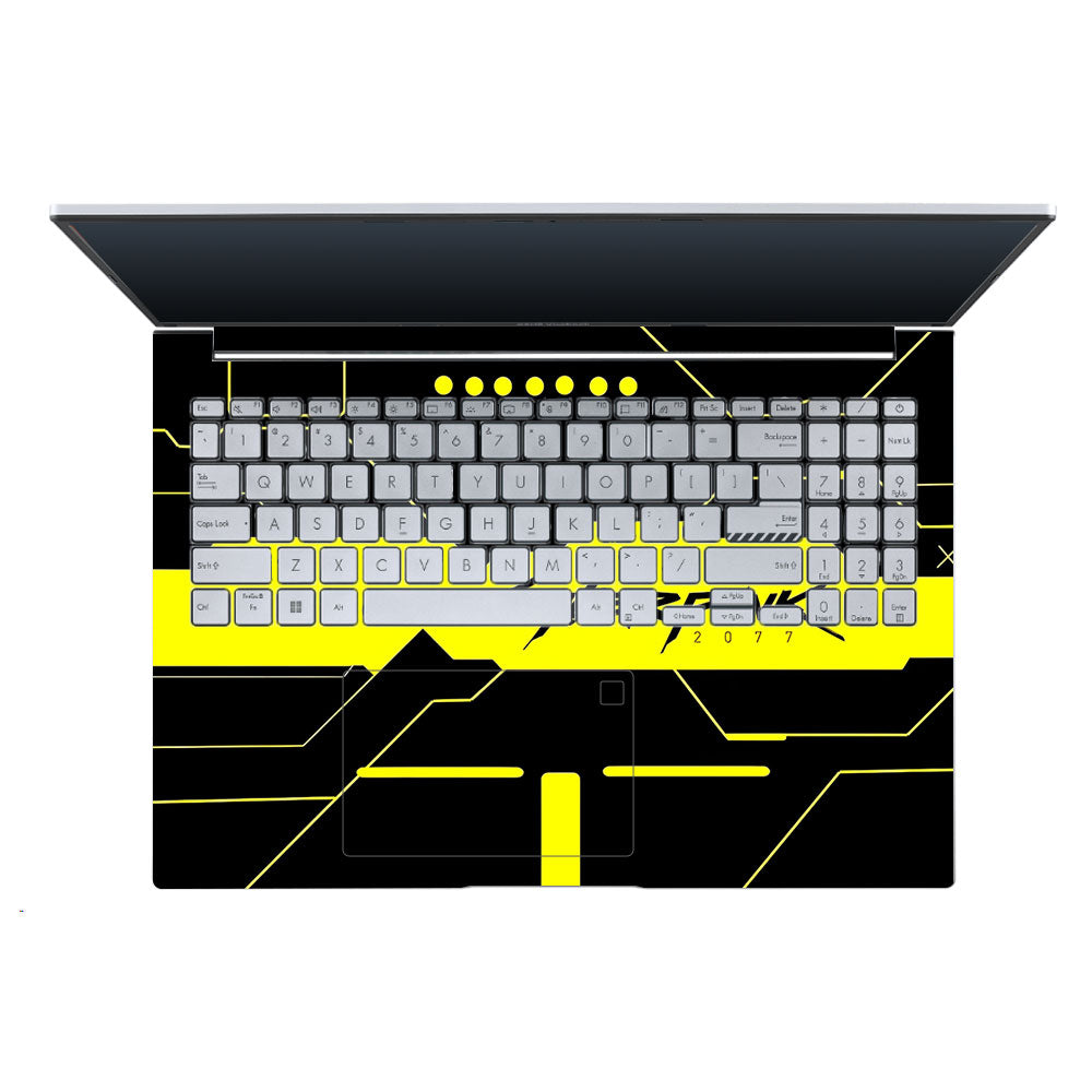 Cyberpunk Yellowline Grid Asus Vivobook X1605ZA Laptop Skin