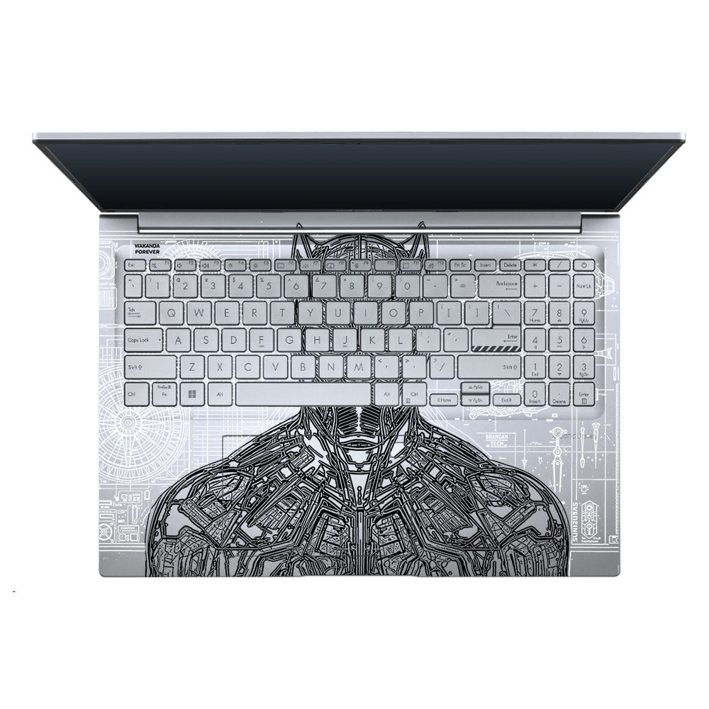 Transparent Black Panther Techshell Asus Vivobook X1605ZA Laptop Skin