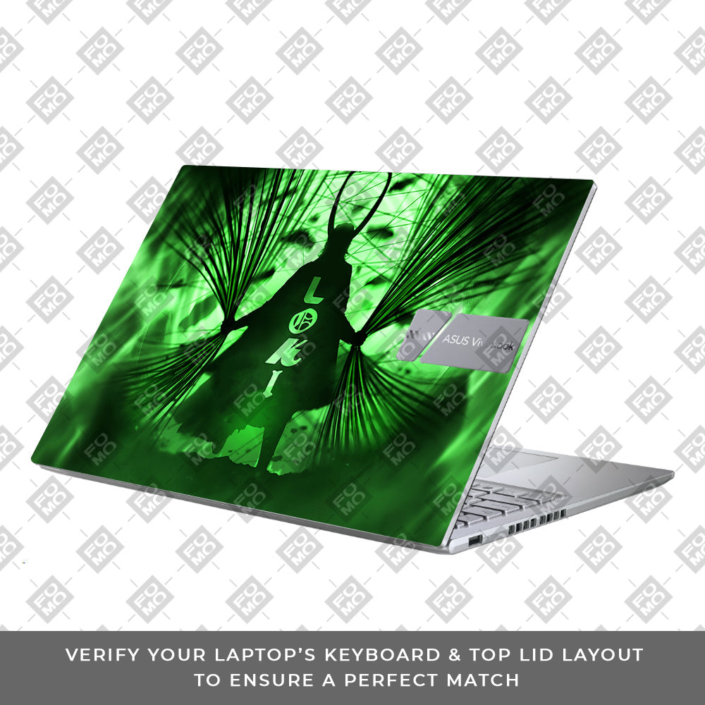 Loki's Green Aura Asus Vivobook X1605ZA Laptop Skin