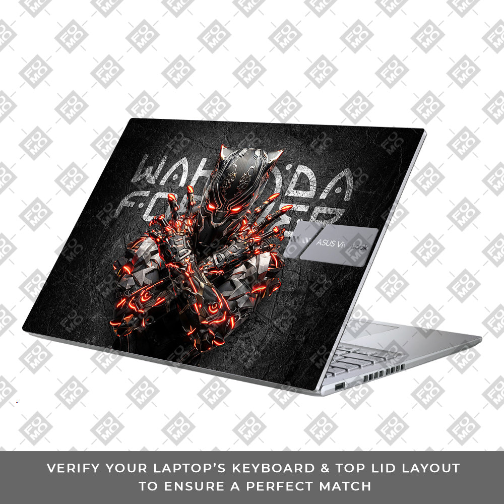 Black Panther Glowing Fury Asus Vivobook X1605ZA Laptop Skin