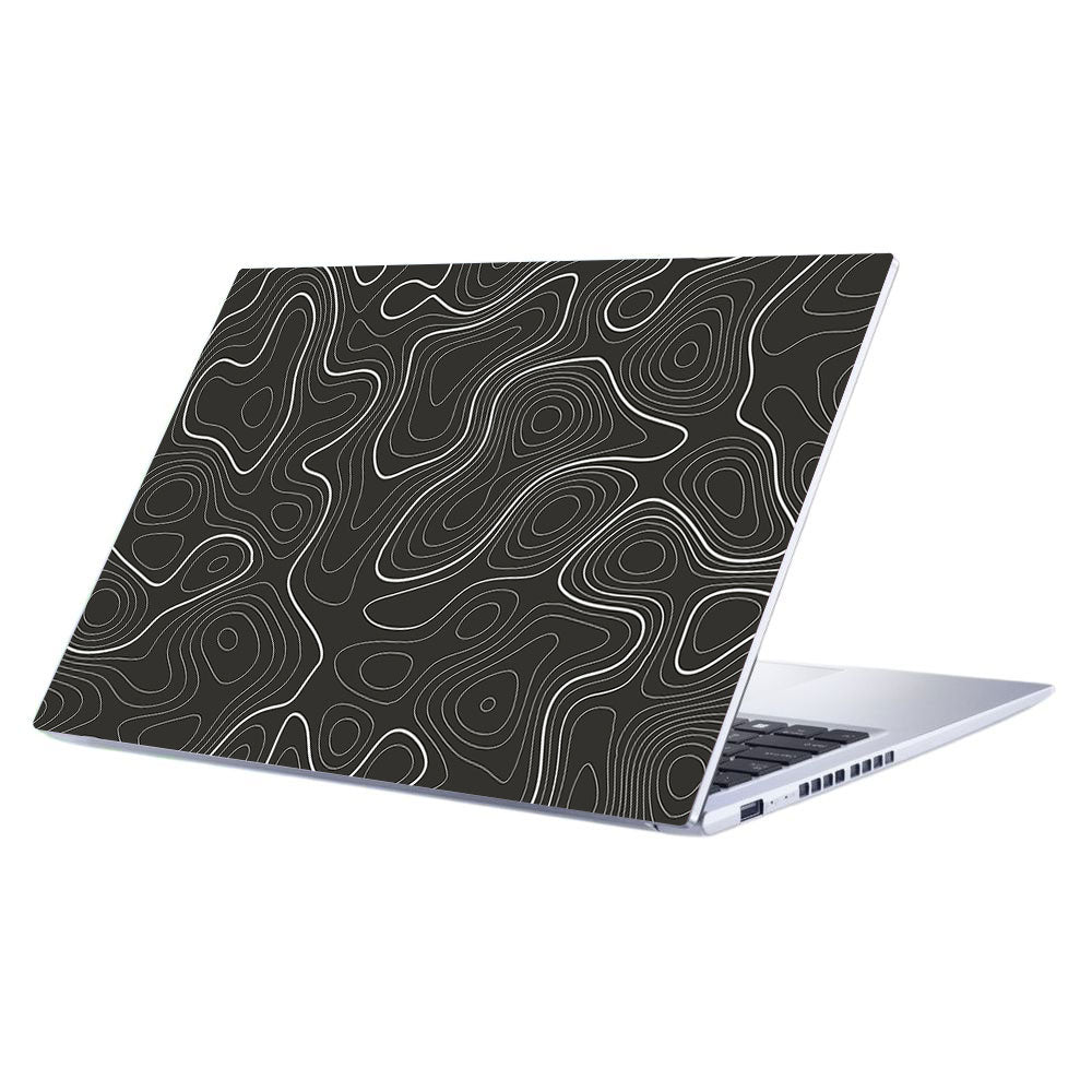 Grayscale Topographic Lines Asus Vivobook 15 X1502ZA Laptop Skin