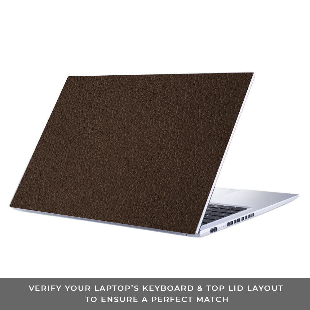 Textured Brown Leather Asus Vivobook 15 X1502ZA Laptop Skin