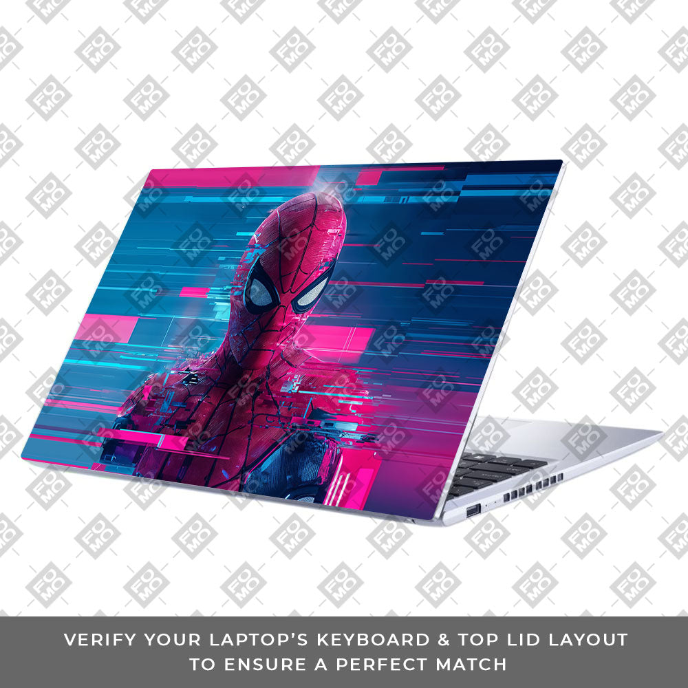 Glitch Spider Neon Web Asus Vivobook 15 X1502ZA Laptop Skin