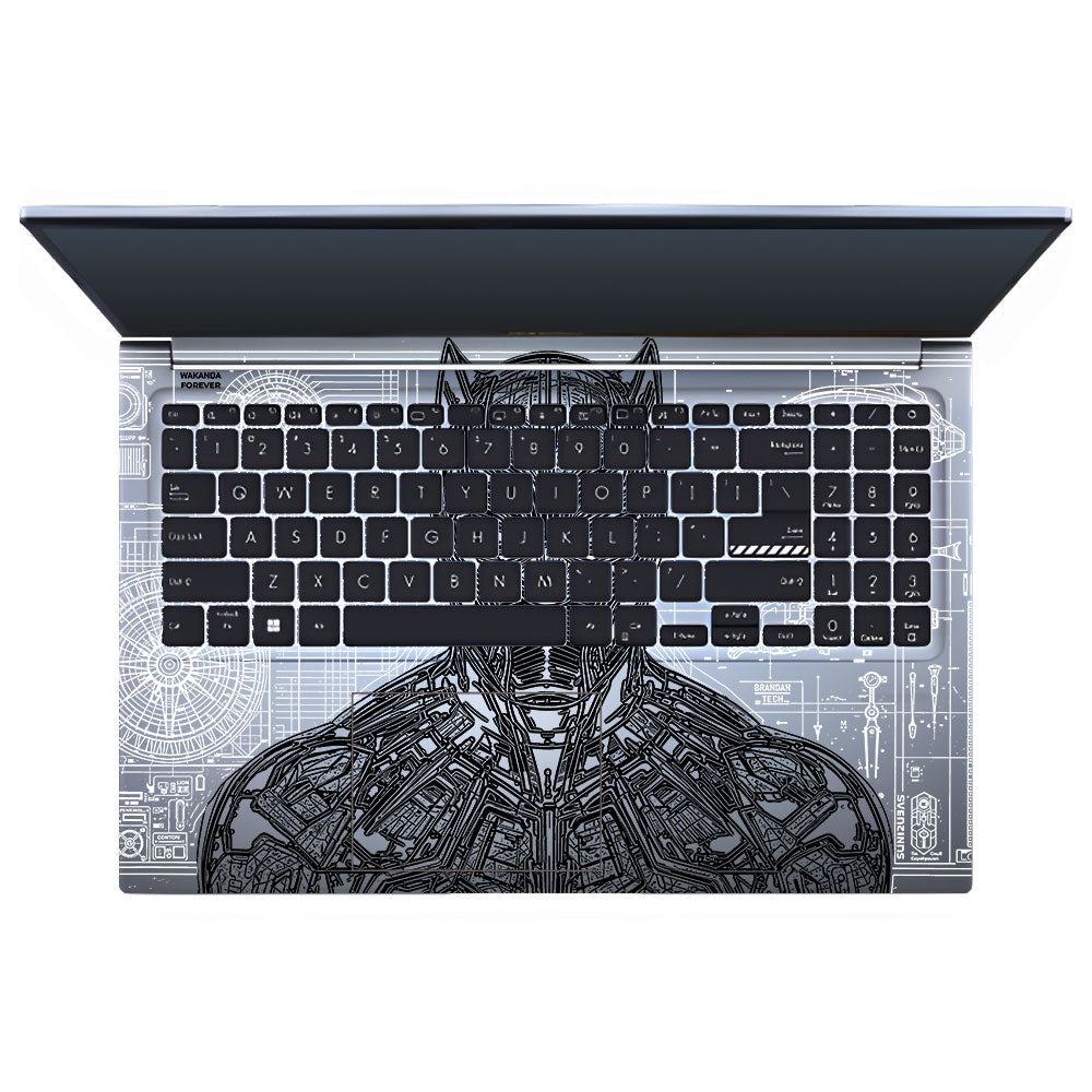 Transparent Black Panther Techshell Asus Vivobook 15 X1502ZA Laptop Skin