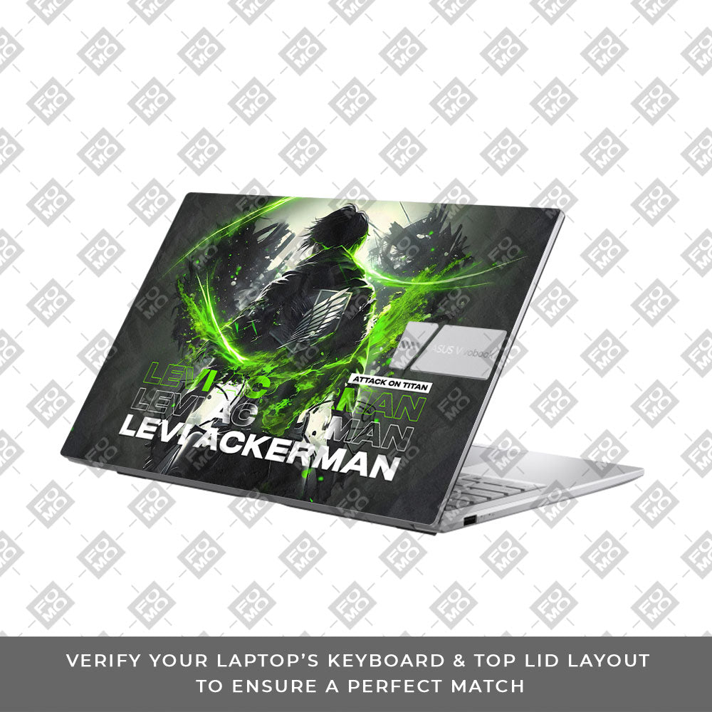 Levi Ackerman Neon Fury Asus Vivobook 15 X1504ZA Laptop Skin