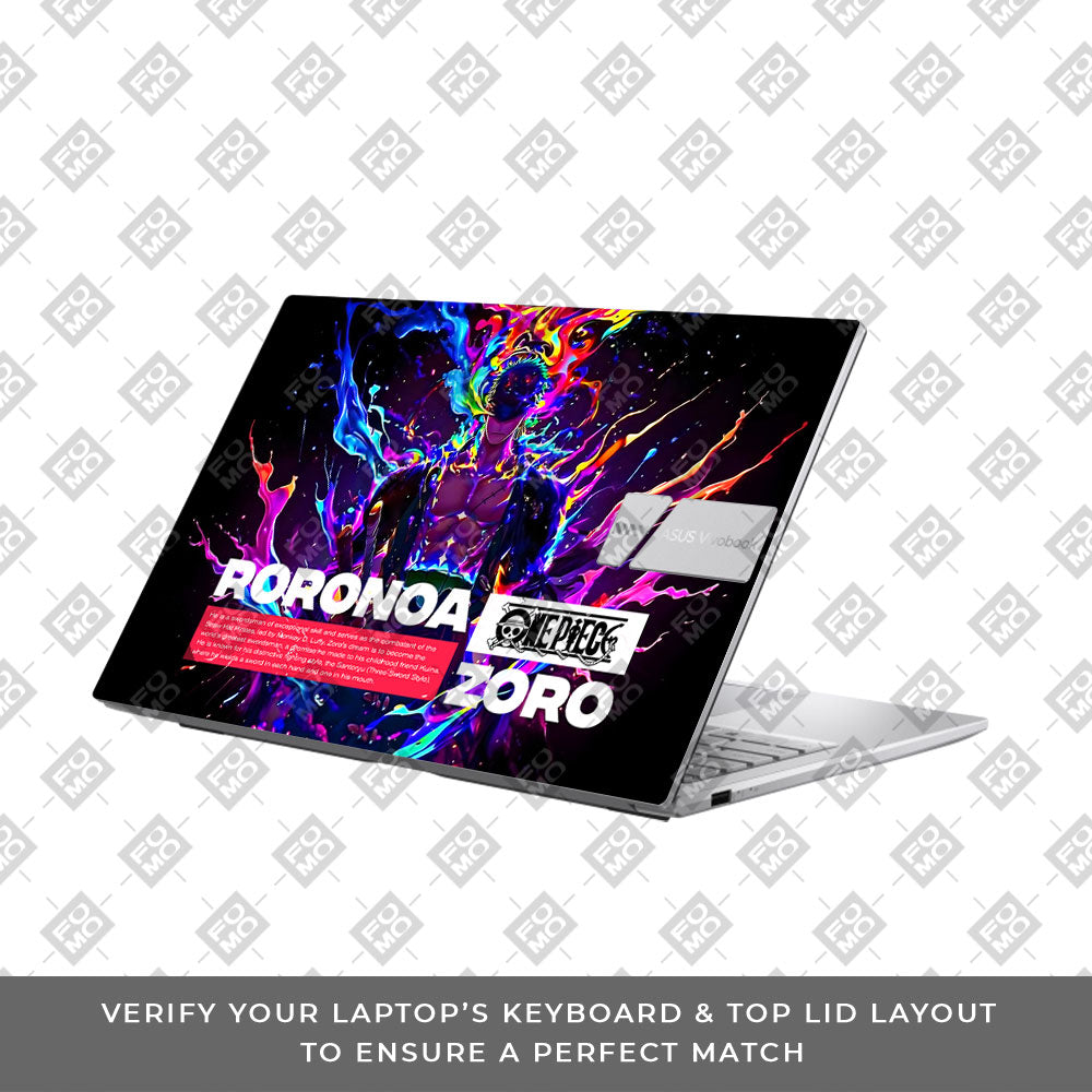 Zoro with Neon Flames Asus Vivobook 15 X1504ZA Laptop Skin