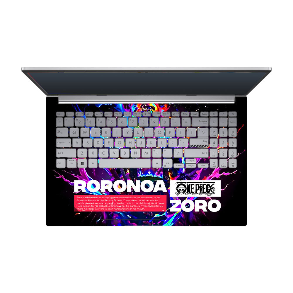 Zoro with Neon Flames Asus Vivobook 15 X1504ZA Laptop Skin