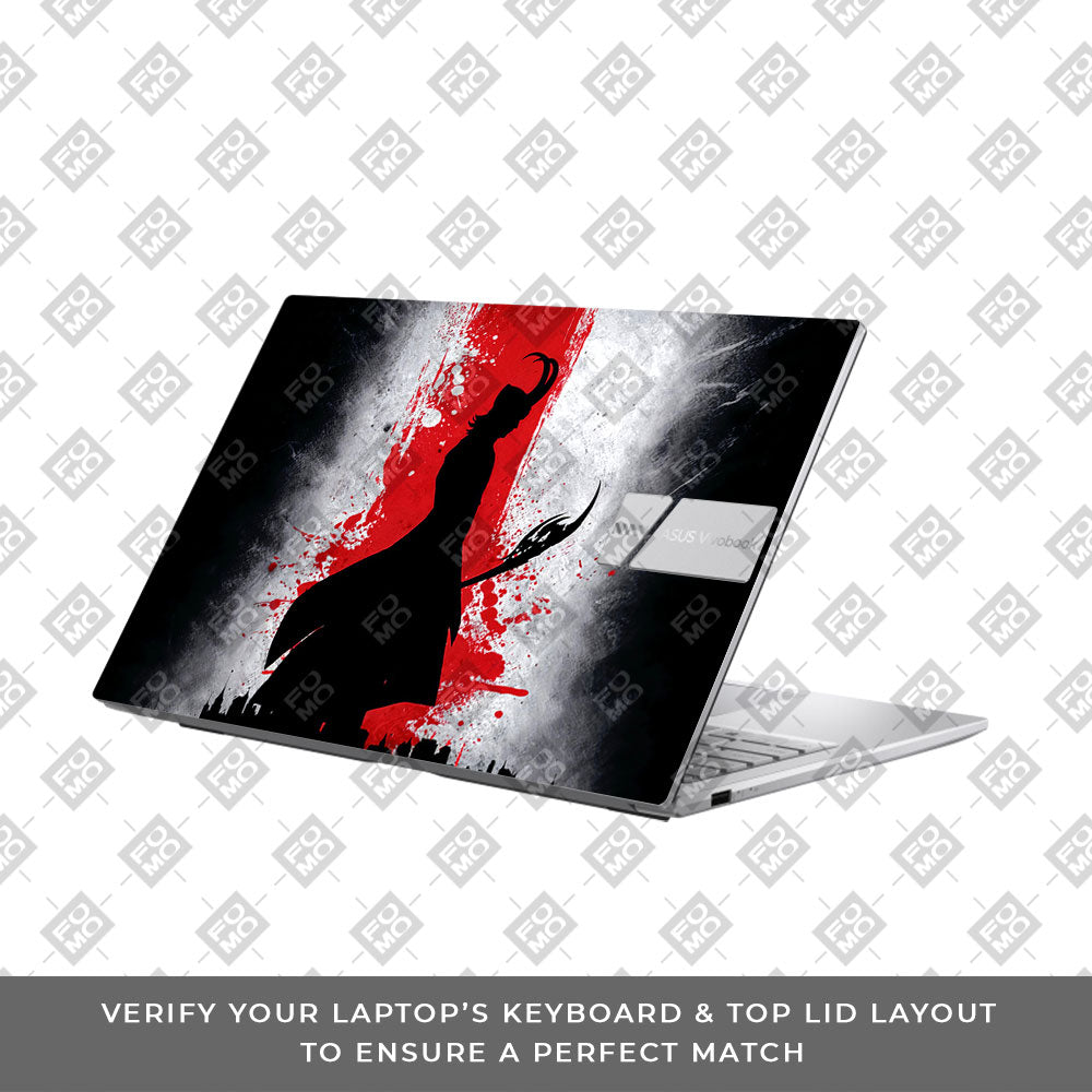 Loki Silhouette Red Strike Asus Vivobook 15 X1504ZA Laptop Skin