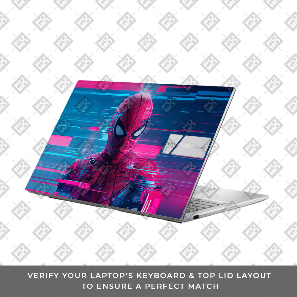 Glitch Spider Neon Web Asus Vivobook 15 X1504ZA Laptop Skin