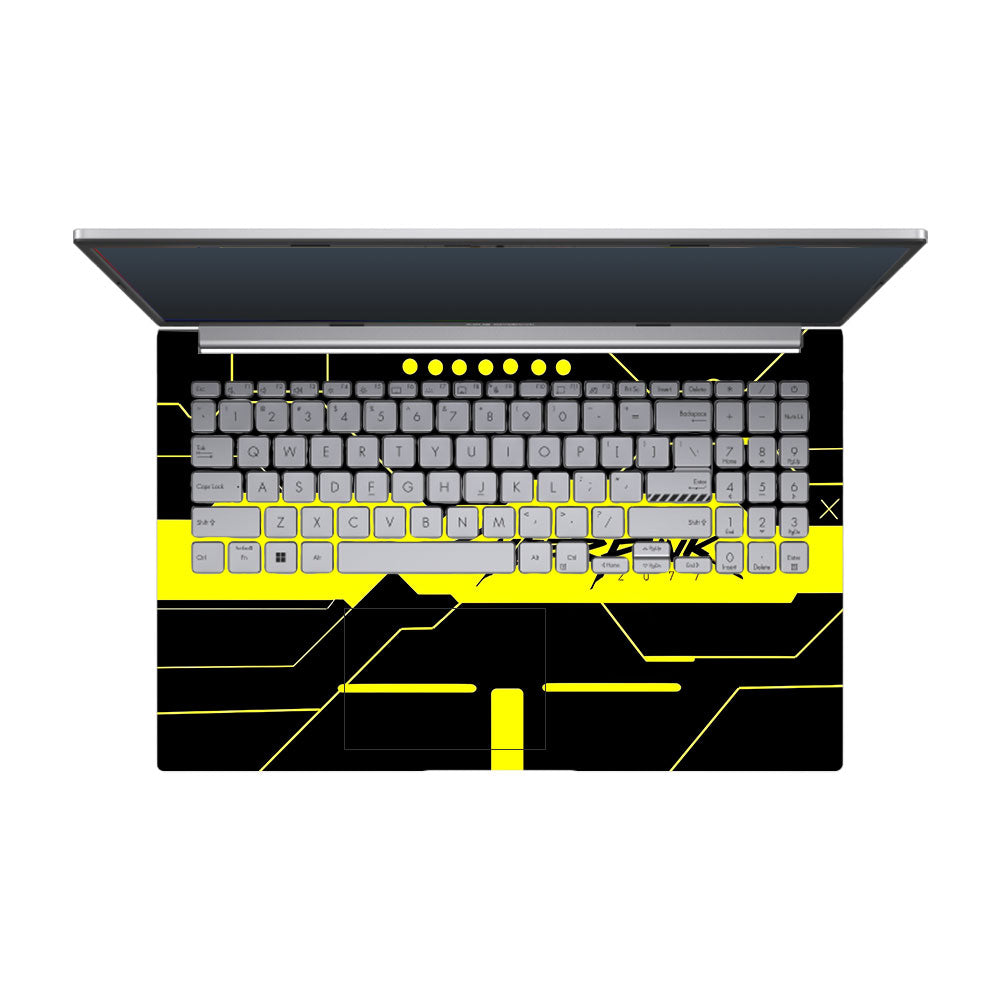 Cyberpunk Yellowline Grid Asus Vivobook 15 X1504ZA Laptop Skin
