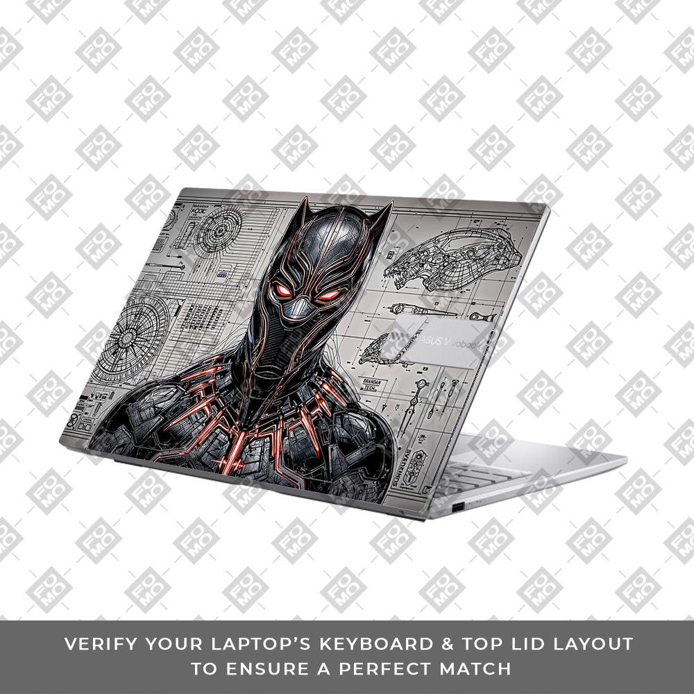 Black Panther Vibranium Tech Asus Vivobook 15 X1504ZA 3D Laptop Skin