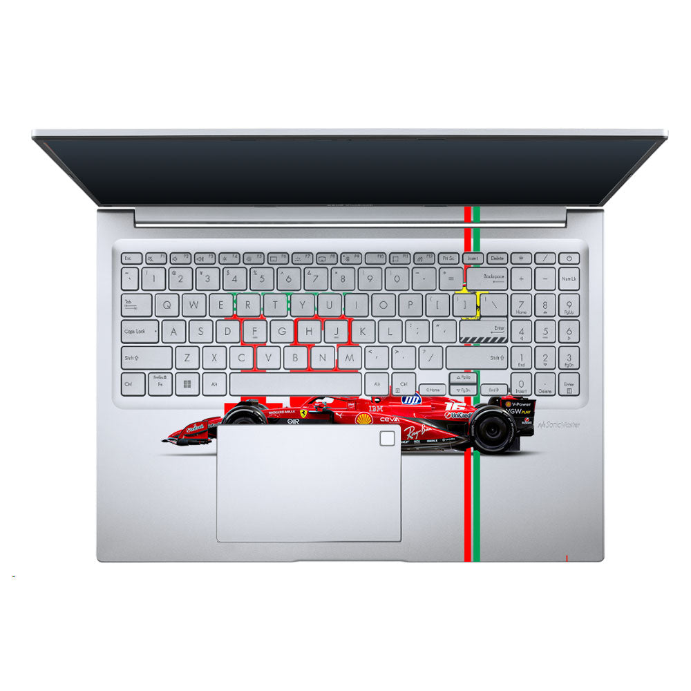 Transparent Ferrari Flame Asus Vivobook X1605ZA Laptop Skin