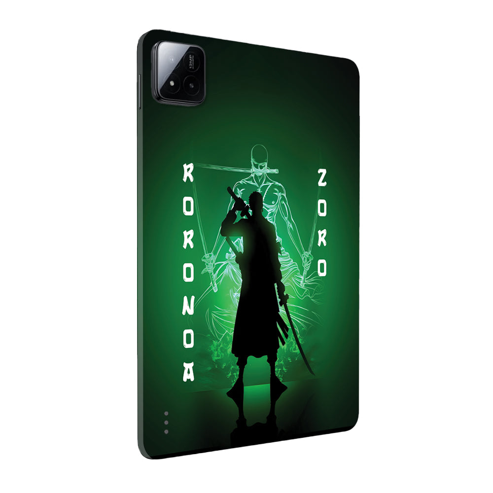 Xiaomi Pad 7 Zoro in Green Fluorescent Background Anime Tablet Skins