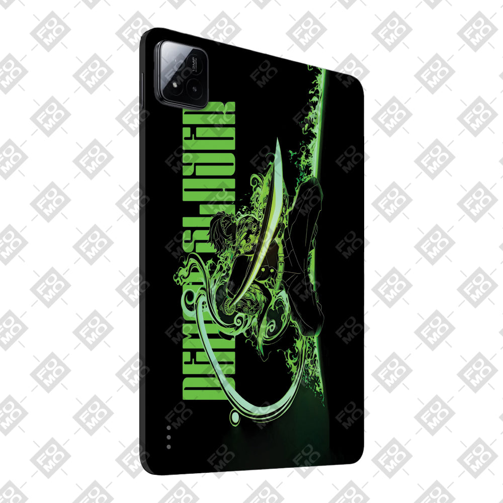 Xiaomi Pad 7 Tanjiro Green Flame Dance Anime Tablet Skins