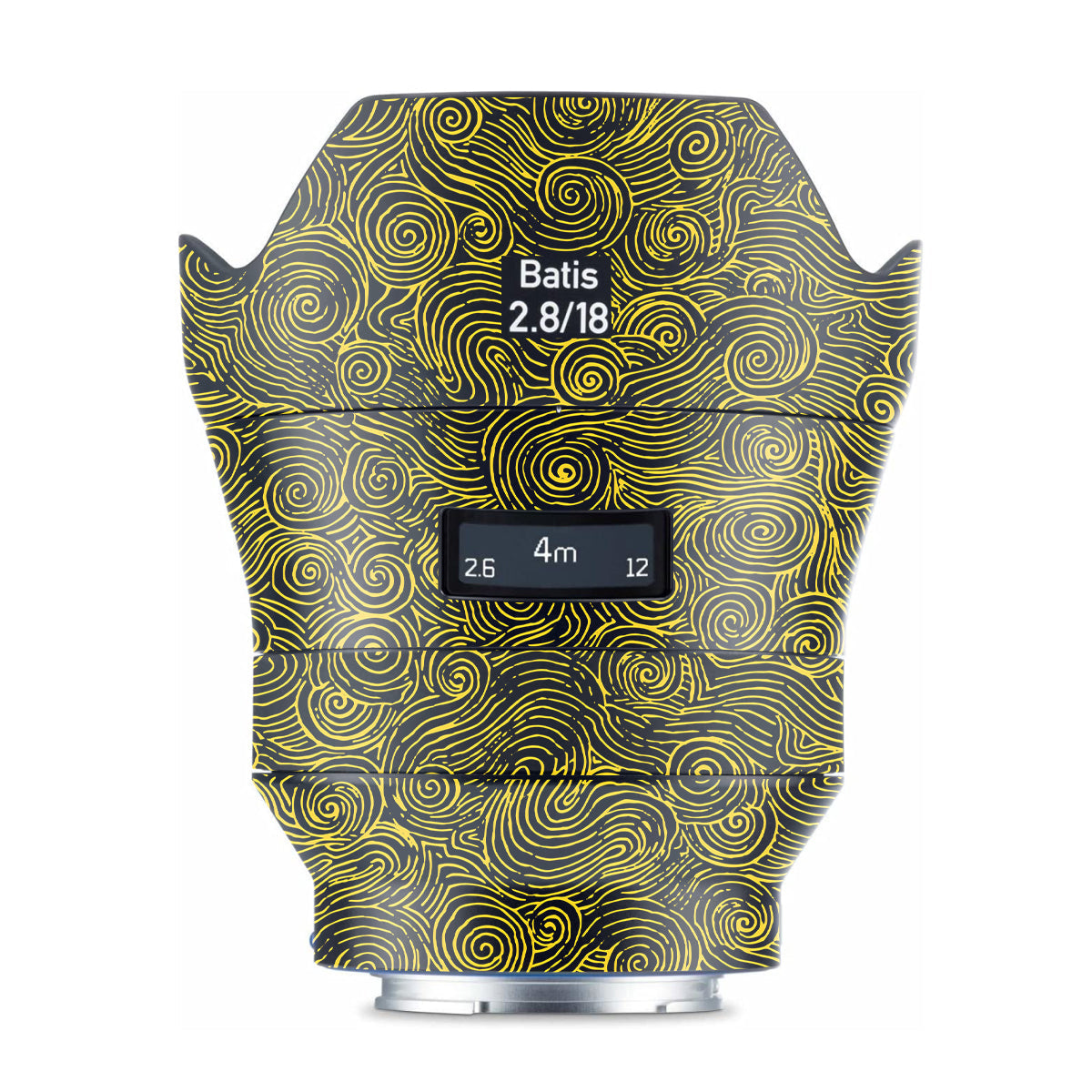 Yellow Spirals Zeiss Batis 18mm F/2.8 Sony E Camera Lens Skin