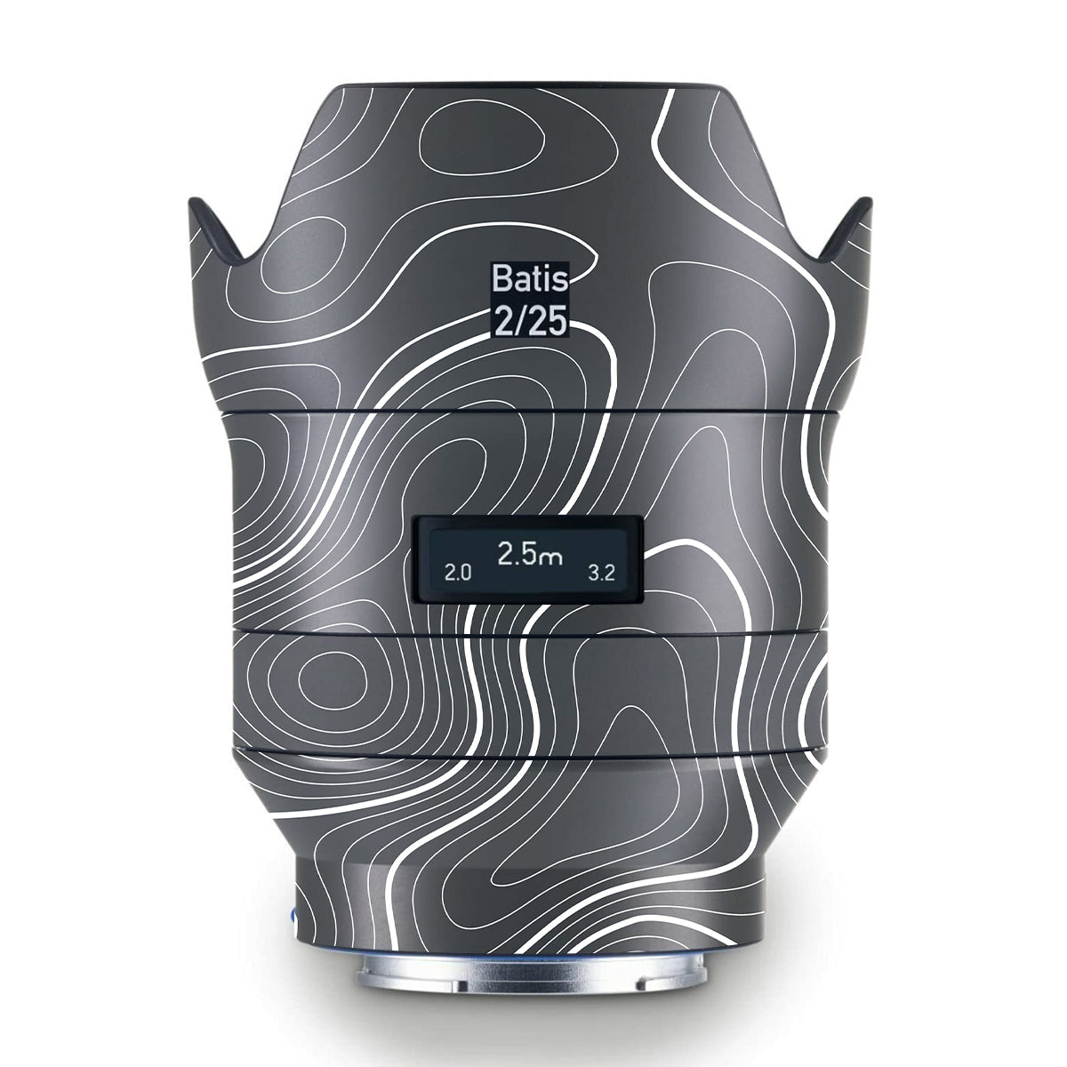 Grayscale Topographic Lines Zeiss Batis 25mm F/2 E-mount Camera Lens Skin