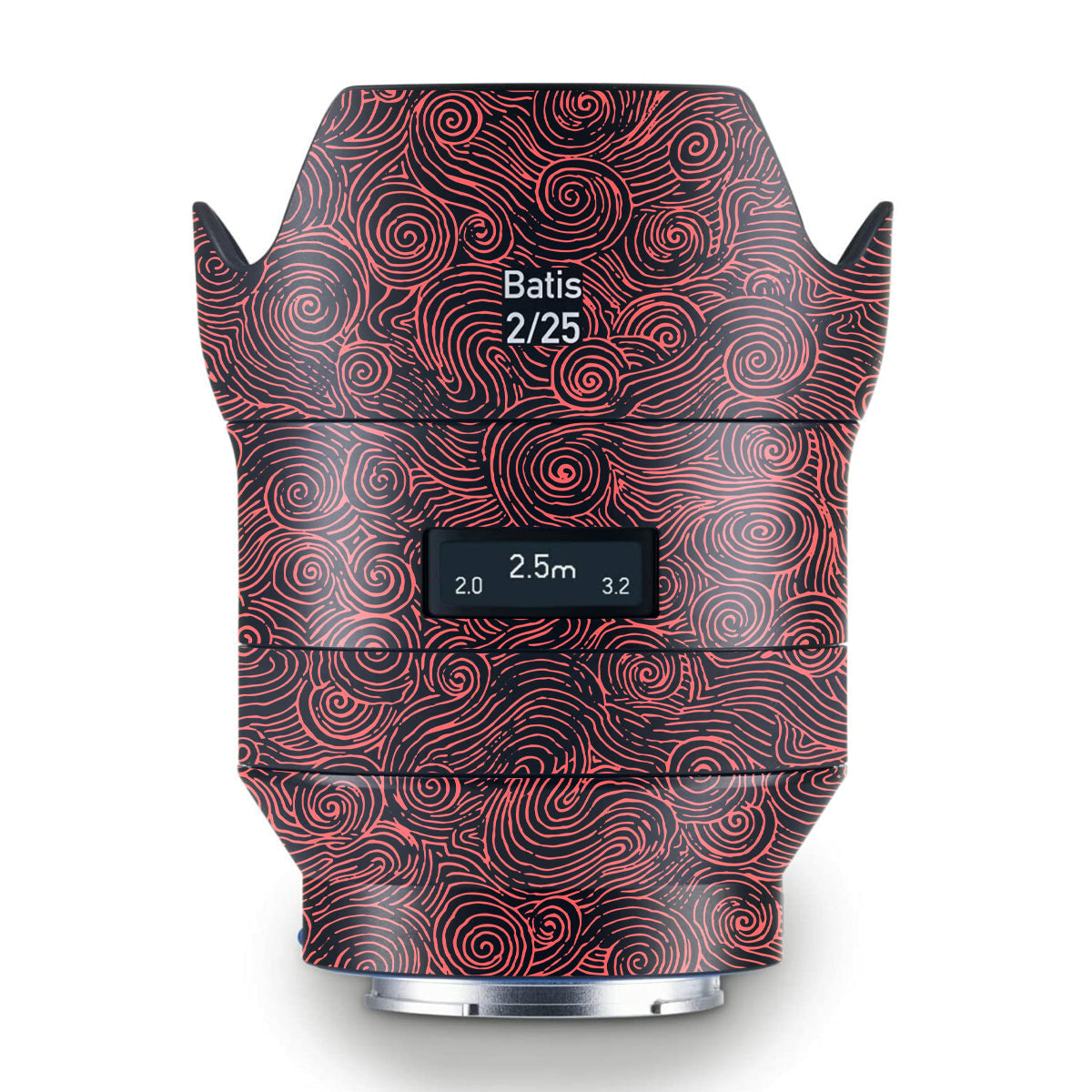 Red Spirals Zeiss Batis 25mm F/2 E-mount Camera Lens Skin