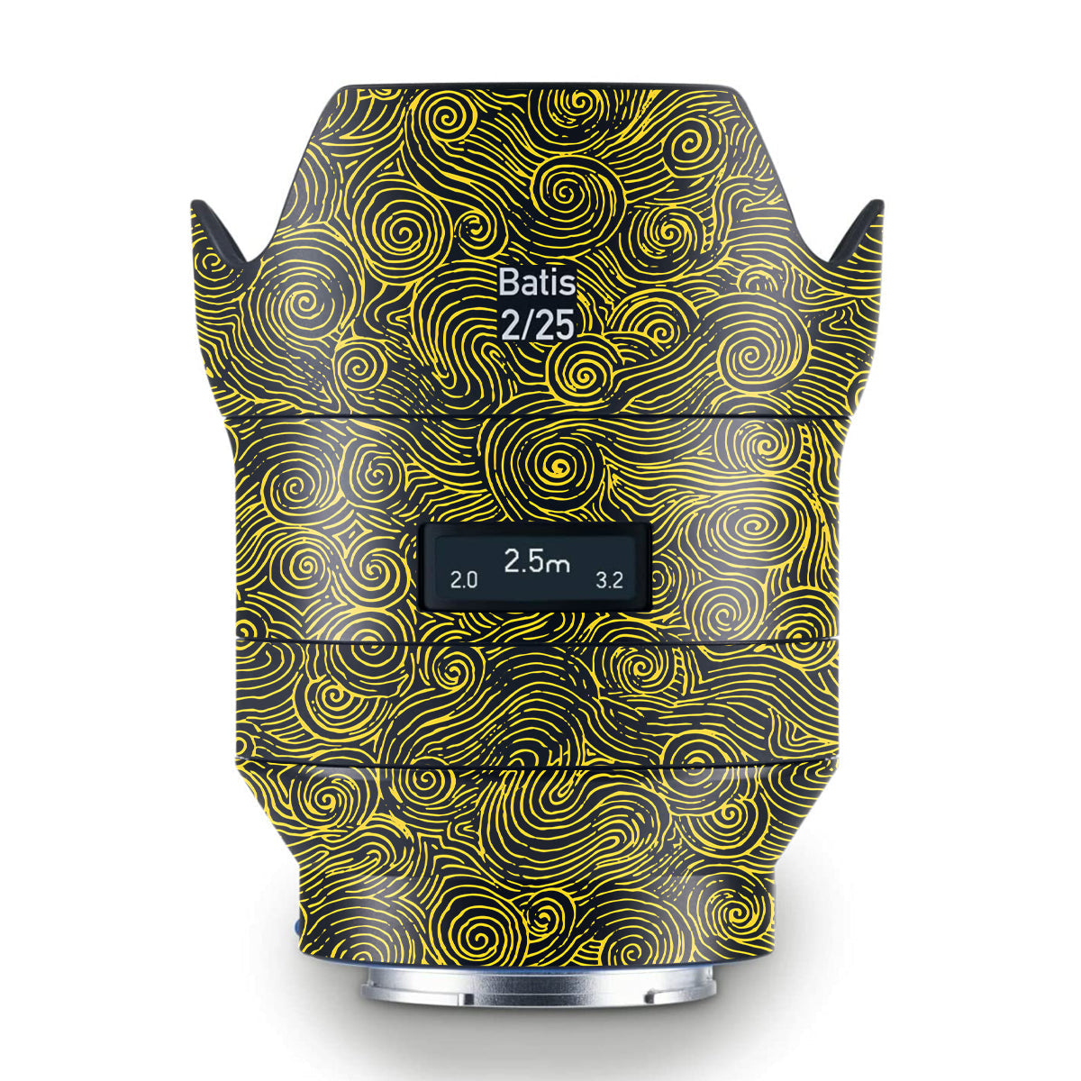 Yellow Spirals Zeiss Batis 25mm F/2 E-mount Camera Lens Skin