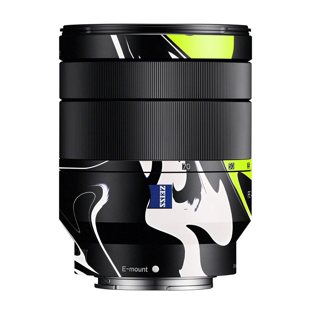 Neon Green and Black Pattern Zeiss Vario-Tessar FE 24-70mm F/4 ZA OSS Sony E Camera Lens Skin