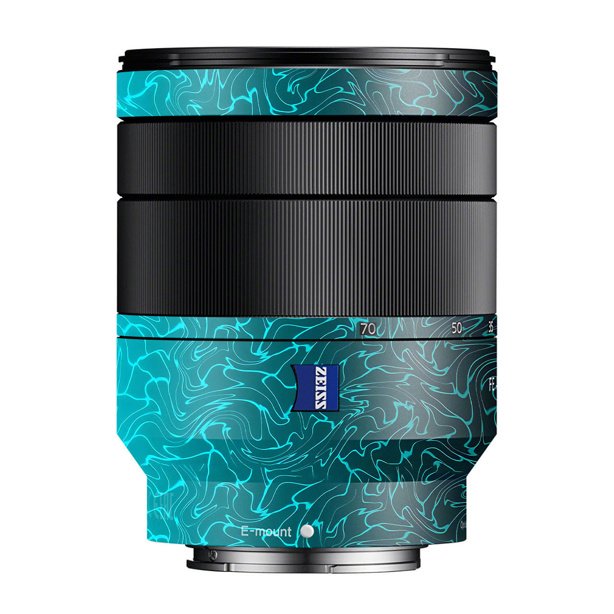 Cyan Blue to Black Gradient Zeiss Vario-Tessar FE 24-70mm F/4 ZA OSS Sony E Camera Lens Skin