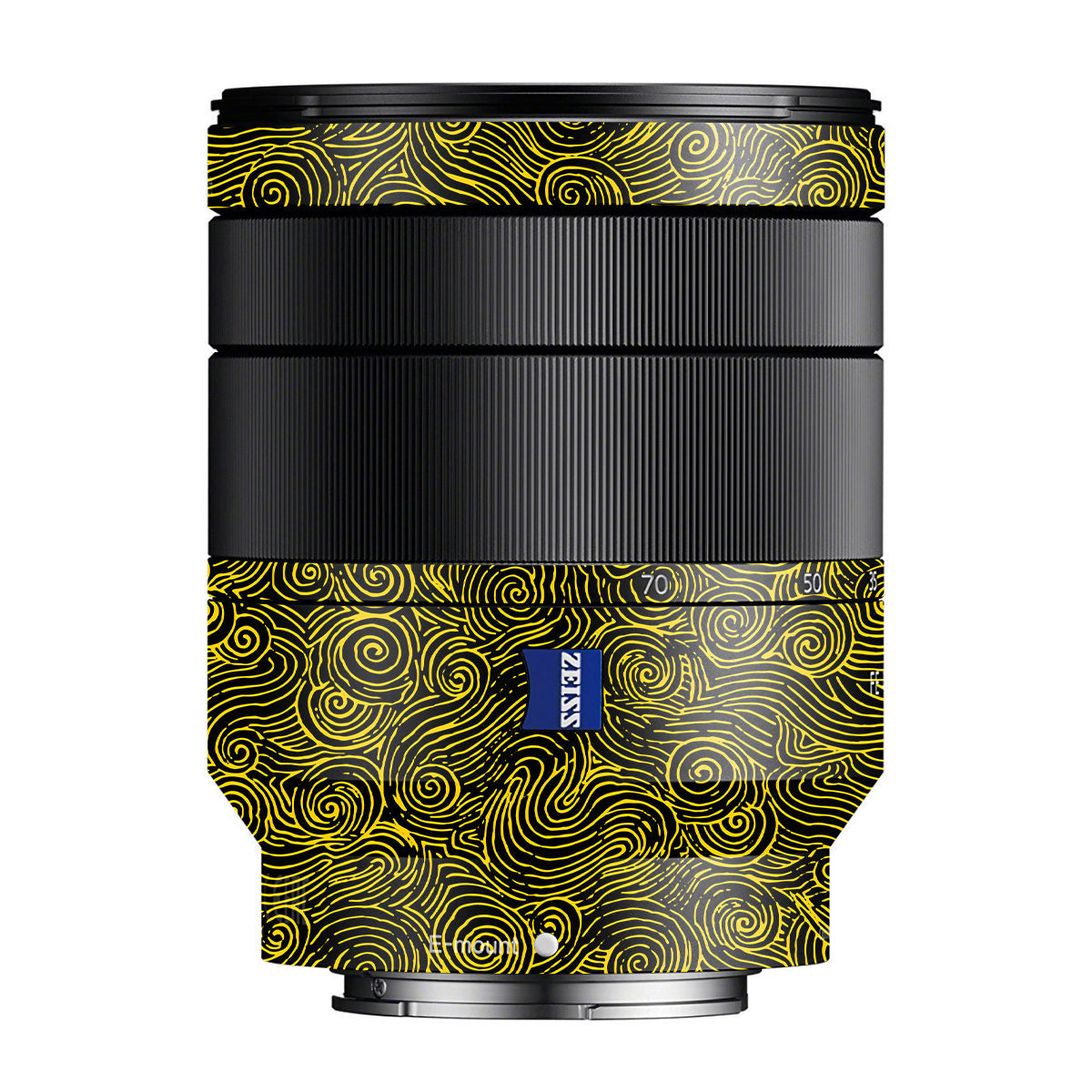 Yellow Spirals Zeiss Vario-Tessar FE 24-70mm F/4 ZA OSS Sony E Camera Lens Skin