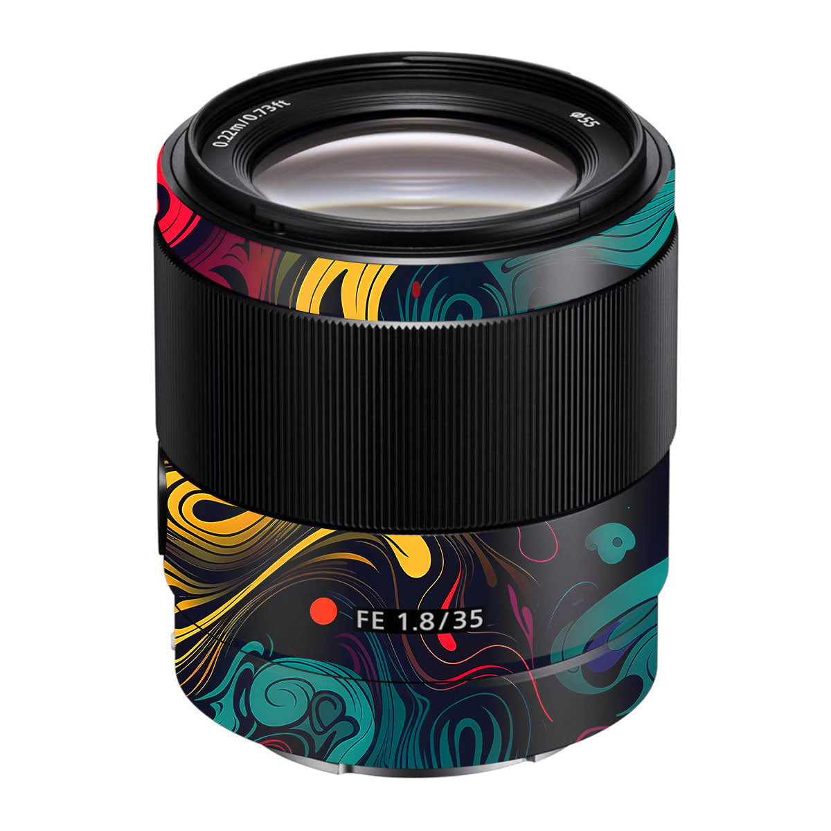 Psychedelic Color Swirl Sony FE 35mm F/1.8 Camera Lens Skin