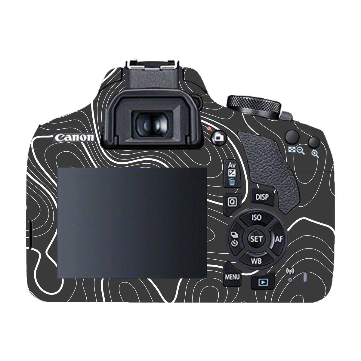 Grayscale Topographic Lines Canon EOS 200D Camera Skins