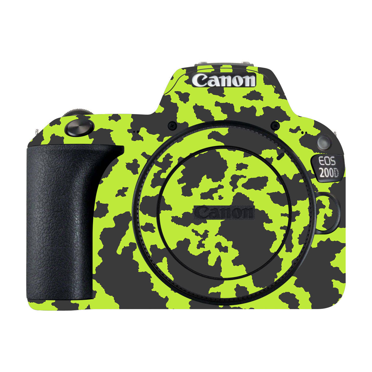 Neon Green Splatter Canon EOS 200D Camera Skins