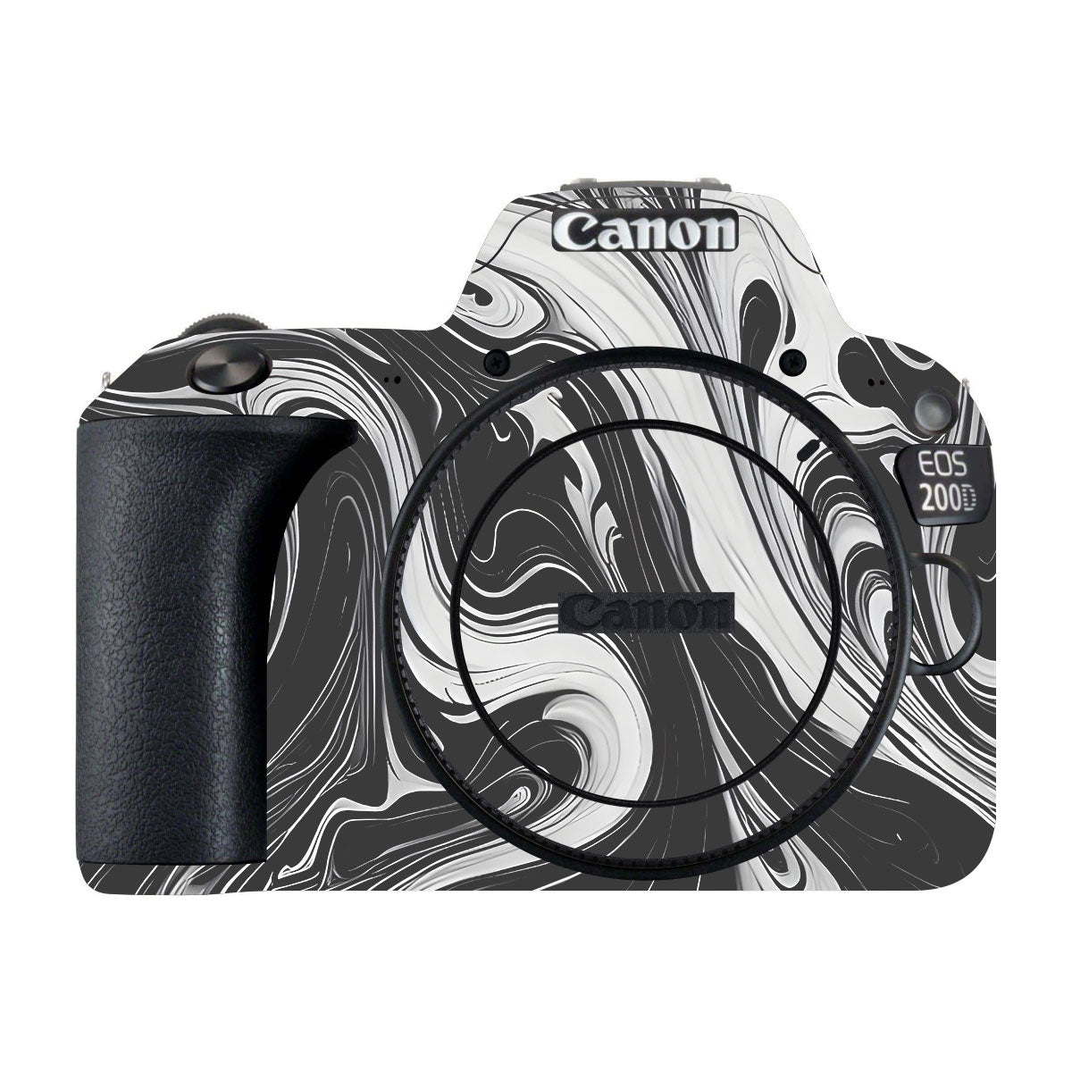 Black and White Marble Canon EOS 200D Camera Skins