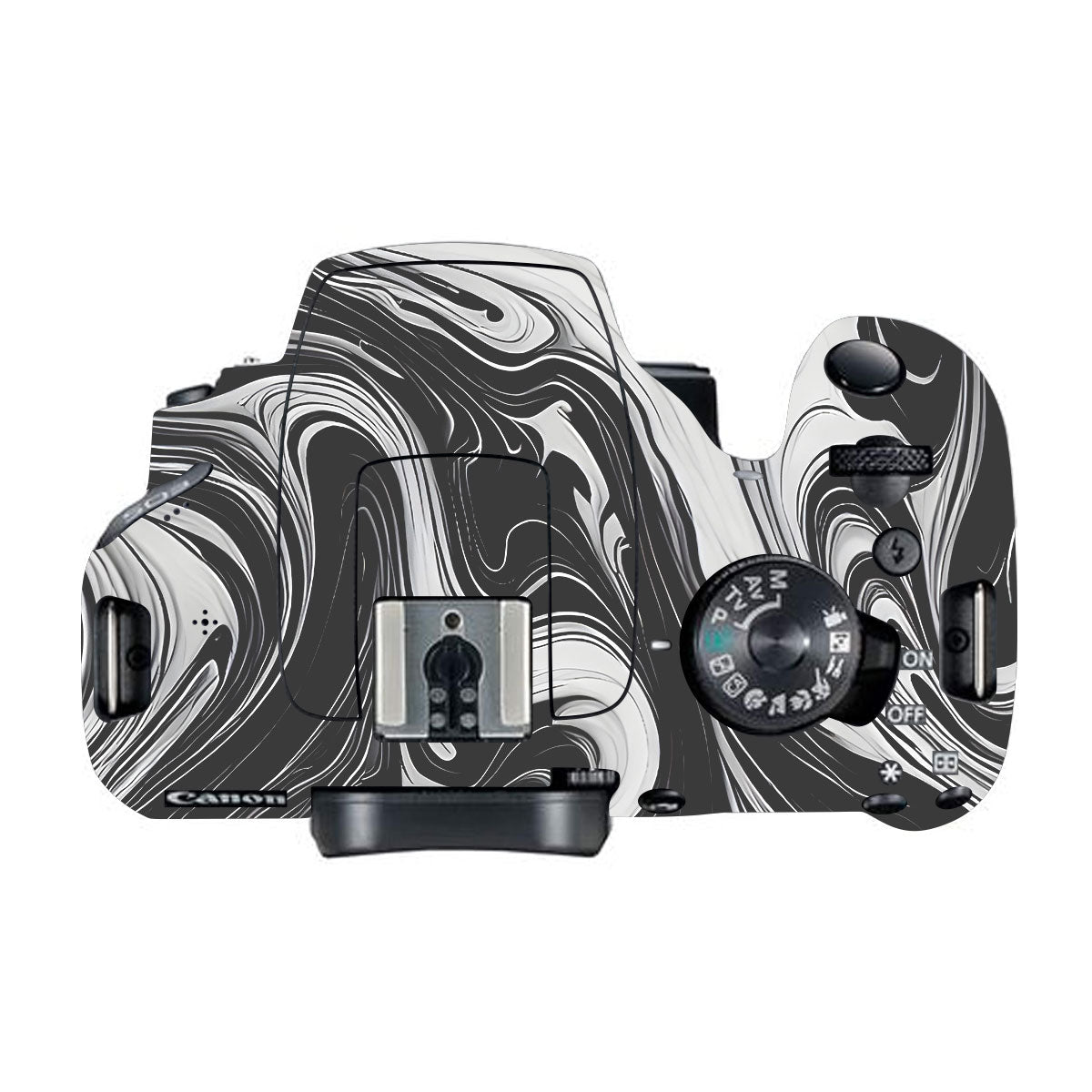 Black and White Marble Canon EOS 200D Camera Skins