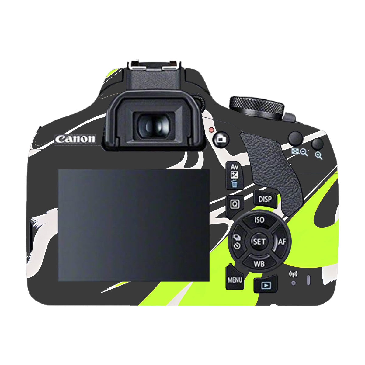 Neon Green and Black Pattern Canon EOS 200D Camera Skins