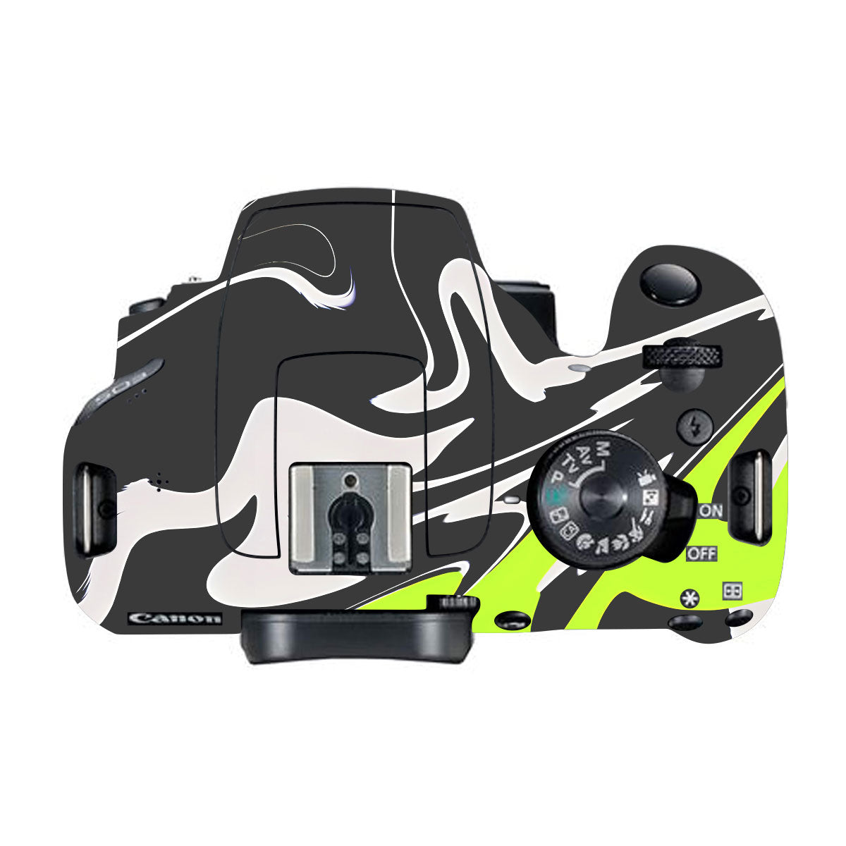 Neon Green and Black Pattern Canon EOS 200D Camera Skins