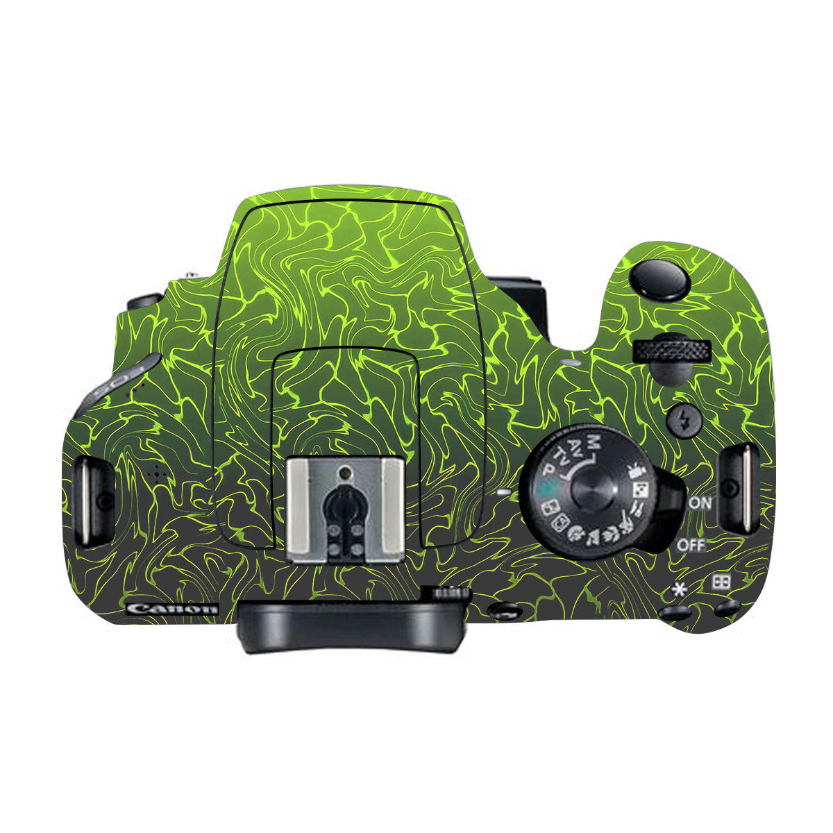 Lime Yellow to Black Gradient Canon EOS 200D Camera Skins